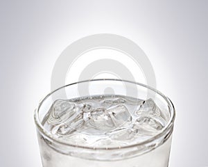 Glass of cool freshness water with ice