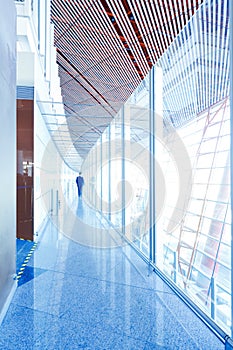 Glass corridor interior