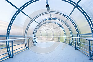 Glass corridor in office centre