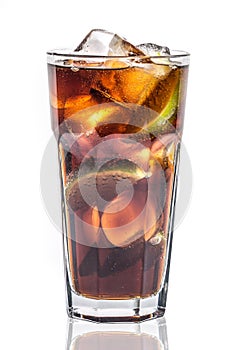 A glass of Cuba libre coctail