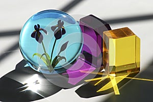 Glass Cubes and Paperweight photo