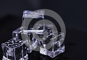 Glass cubes and reflections - abstract dark photo