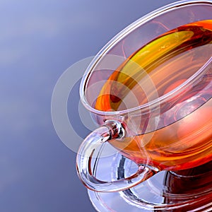 Glass Cup of Black Tea. 3d Rendering