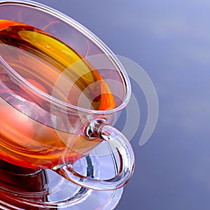 Glass Cup of Black Tea. 3d Rendering
