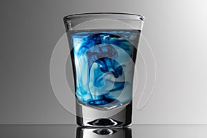 Glass cup for blue tequila