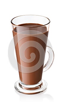 Glass cup of chocolate milkshake