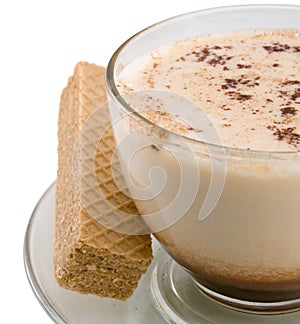 Glass cup from cocoa