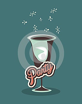 Glass cup drink beverage celebration party retro style