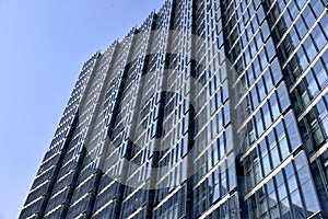 Glass curtain wall of modern architecture