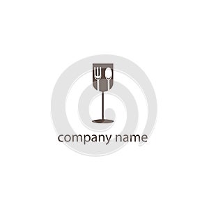 Glass and cutlery logo restaurant symbol illustration abstract with color vector design