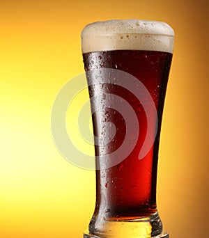 Glass of dark beer