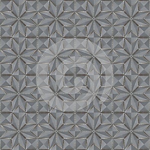 Glass decor tile with grooved surface. Seamless geometric patter
