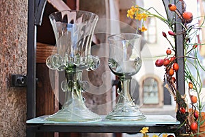 Glass with decoration and brier