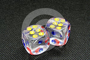 Glass dice. Glass dices. Casino dice. Gamble dices.