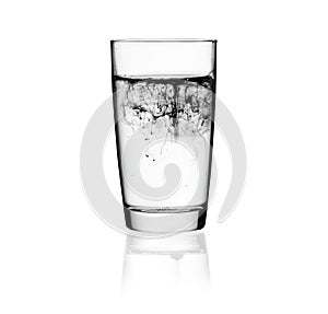 Glass of dirty water. Pollution concept.