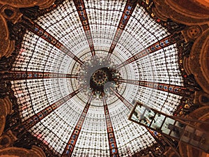 Glass dome on the roof of the Galeries Lafayette Homme with a viewing platform, Paris