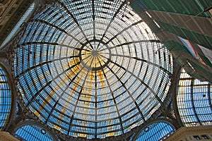 Glass dome roof of a gallery in Naples