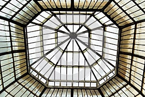 Glass dome of shopping gallery. Milan, Italy.