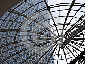 Glass dome in a shopping mall