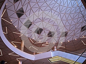 Glass dome in a shopping mall