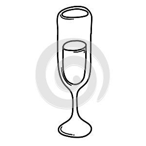 Glass Doodle vector icon. Drawing sketch illustration hand drawn cartoon line eps10