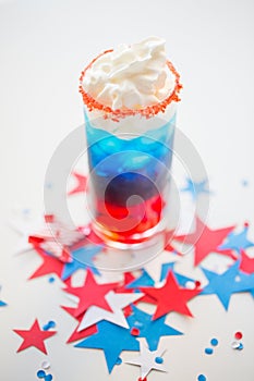 Glass of drink on american independence day party