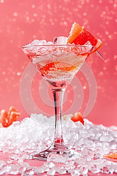 Glass of Drink Garnished With Fruit Slice