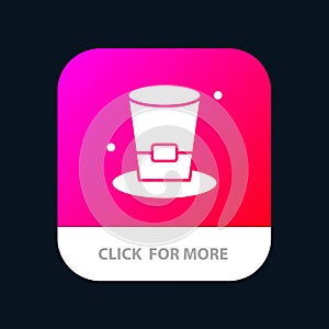 Glass, Drink, Wine, Beer Mobile App Button. Android and IOS Glyph Version