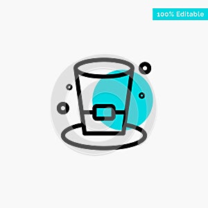 Glass, Drink, Wine, Beer turquoise highlight circle point Vector icon