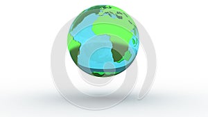 Glass earth globe crash