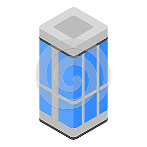 Glass elevator icon, isometric style