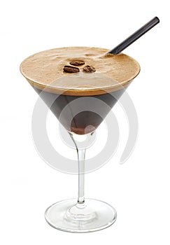 Glass of espresso martini cocktail