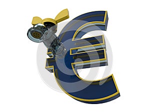 Glass euro symbol with a tap