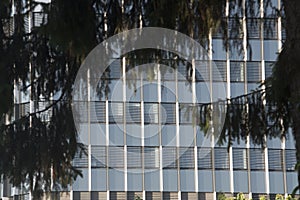 Glass facade design of a modern building