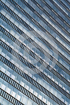 Glass Facade Of Modern Office Buildings With Reflections Of Neighboring Towers In The City Of Vienna