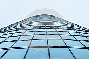 glass facade of a modern skyscraper for background