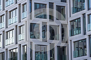 Glass facade of an office building