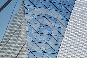 Glass facade of a skyscraper in a megalopolis