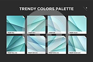 Glass facet gradient template, vector icon