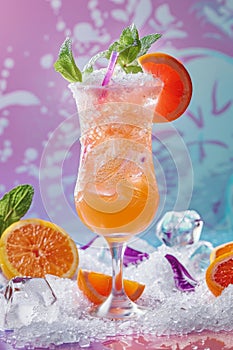 Glass Filled With Drink and Garnished With Orange Slices