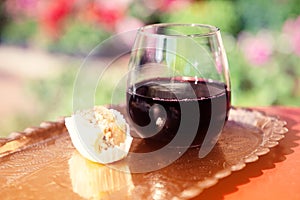 Glass filled with Red Grape Juice