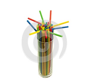 Glass filled with straws