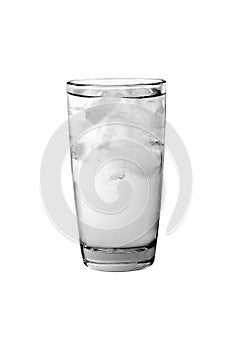 Glass filled with water and ice