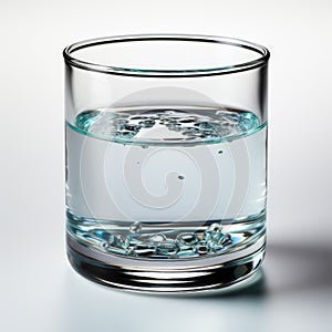 A glass filled with water sitting on top of a table, clipart on white background.