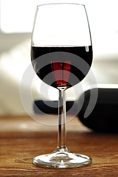 Glass of fine italian red wine