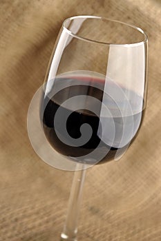 Glass of fine italian red wine