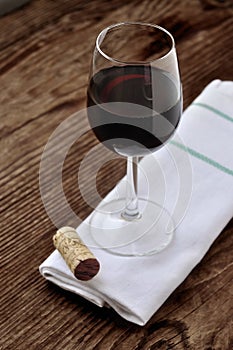 Glass of fine italian red wine