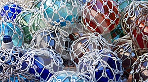 Glass Fishing Floats with Netting photo