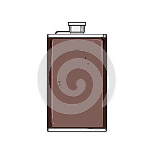 glass flask alcohol cartoon vector illustration