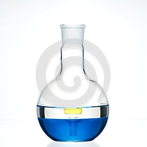 Glass flask with a chemical reagent